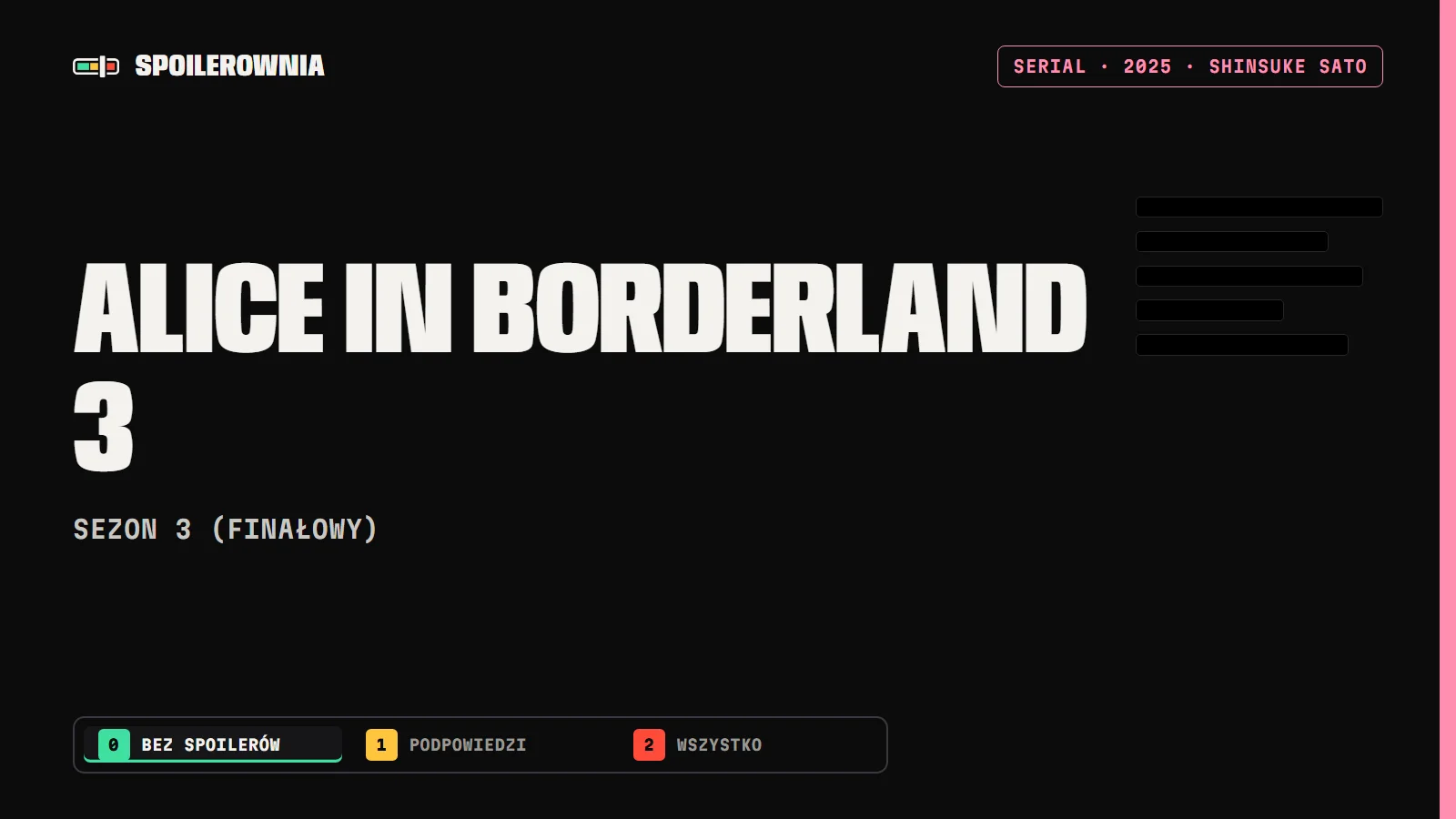 Alice in Borderland 3 - okładka Spoilerowni