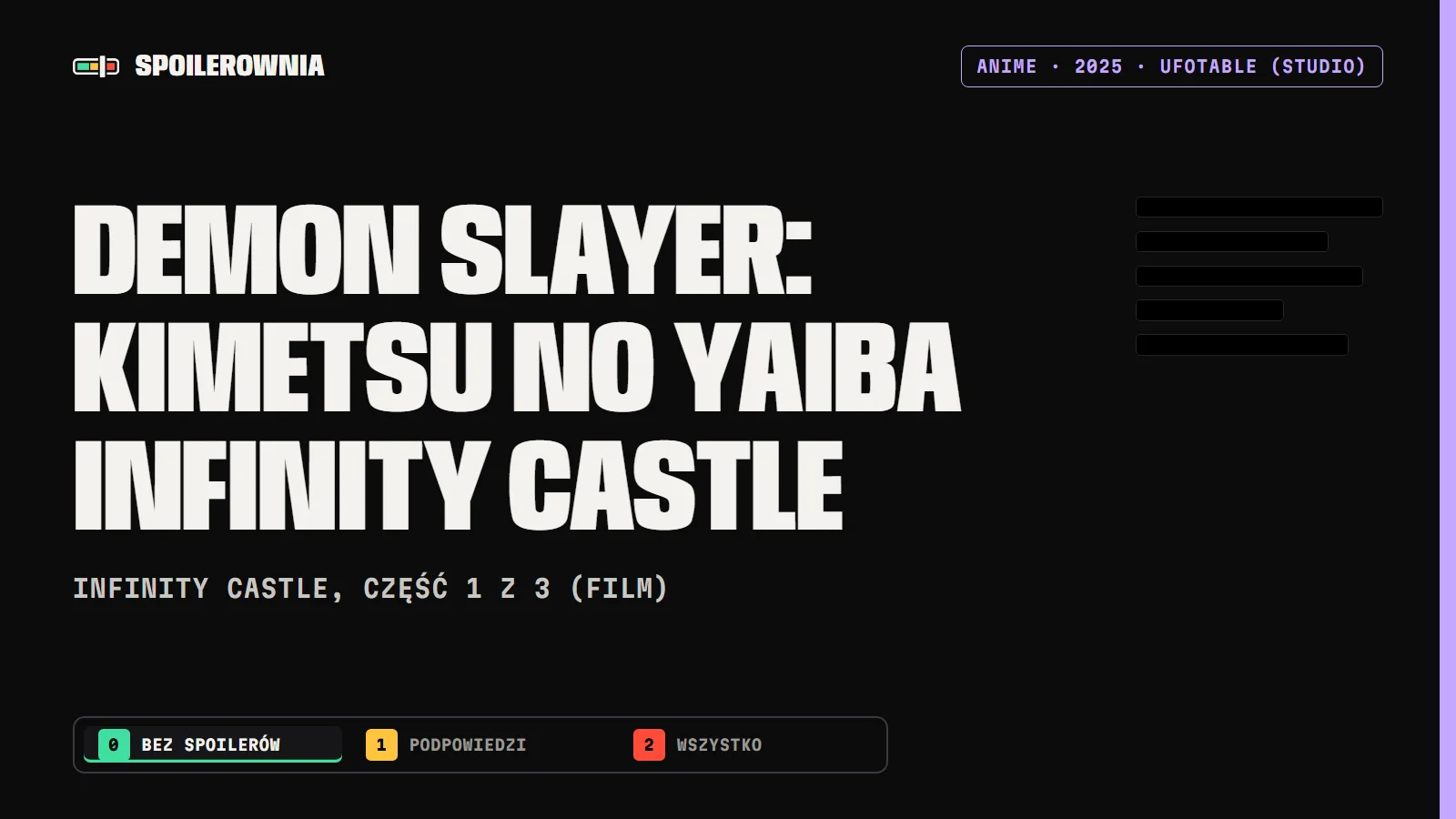 Demon Slayer: Kimetsu no Yaiba Infinity Castle - okładka Spoilerowni