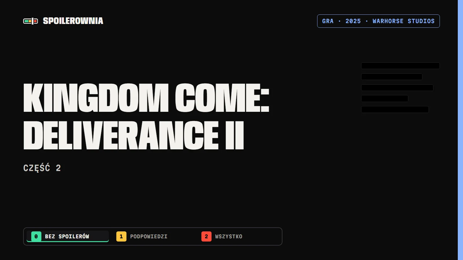 Kingdom Come: Deliverance II - okładka Spoilerowni