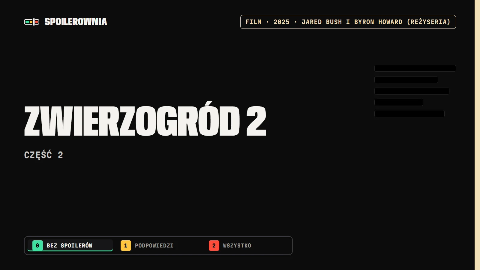 Zwierzogród 2 - okładka Spoilerowni